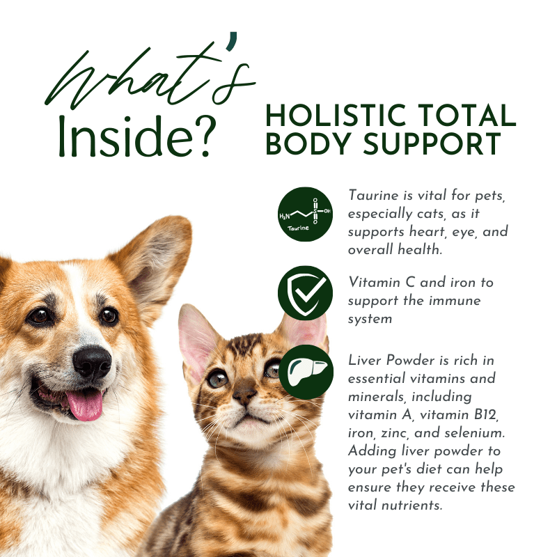 Holistic Total Body Support — Daily Multivitamin & Pasture - Raised Glandular Blend for Dogs & Cats - Pawsology