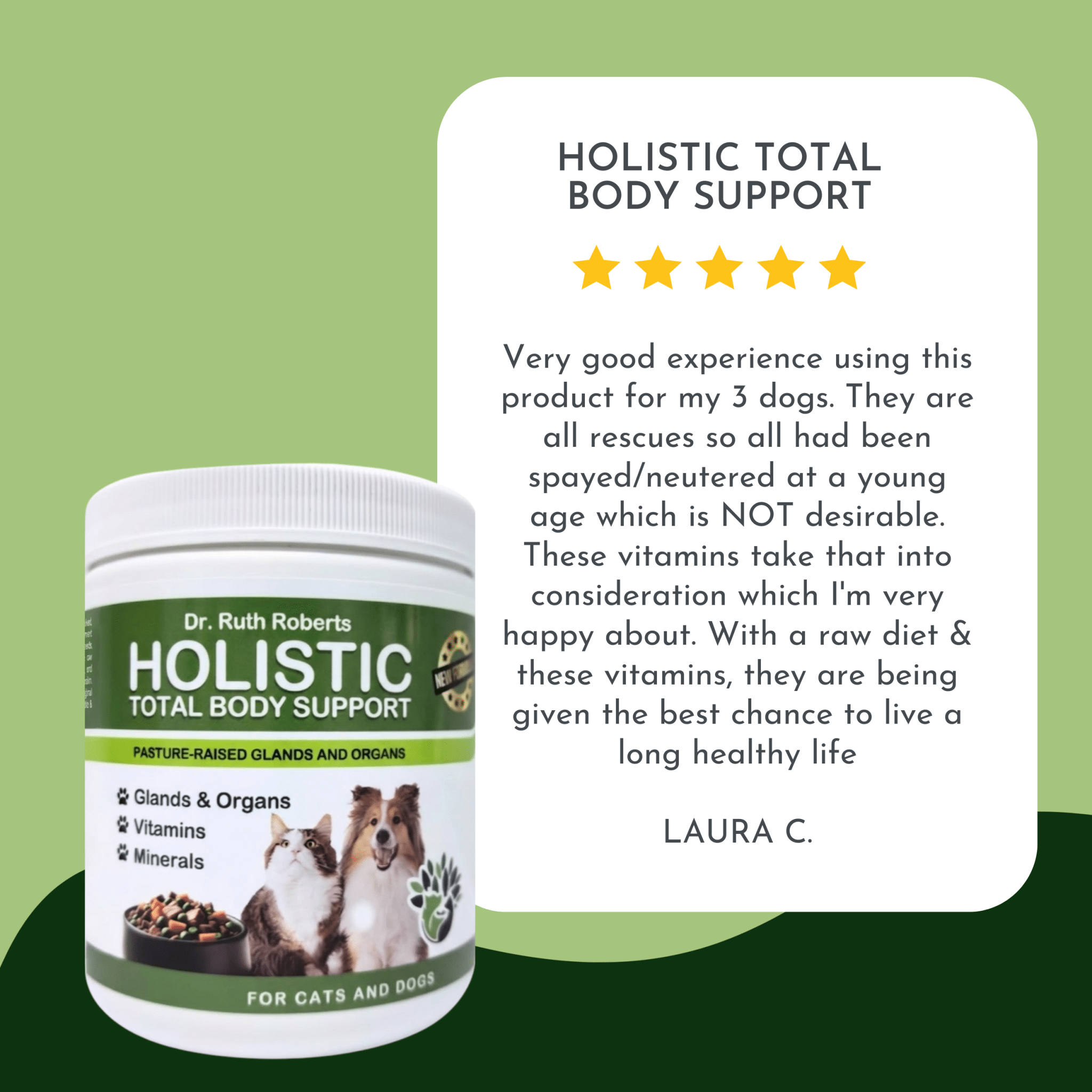 Holistic Total Body Support — Daily Multivitamin & Pasture - Raised Glandular Blend for Dogs & Cats - Pawsology