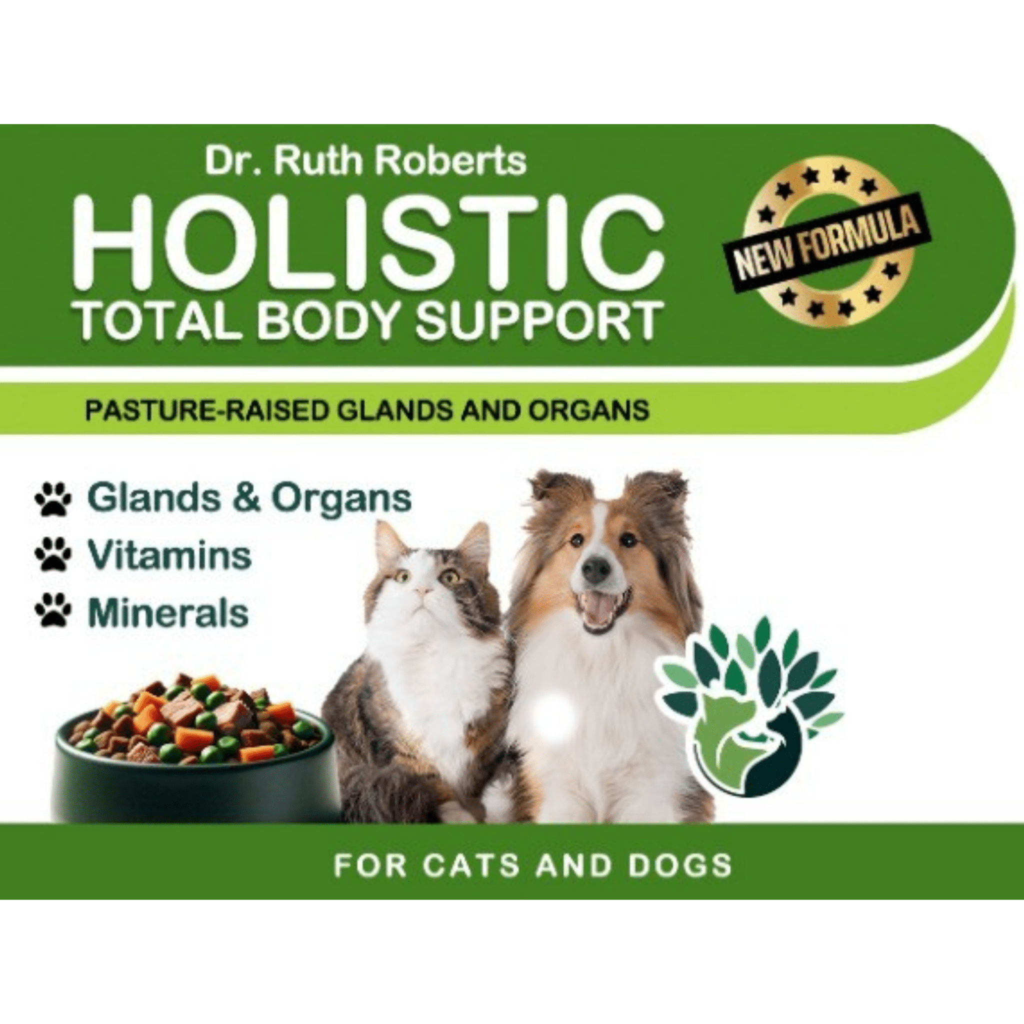 Holistic Total Body Support — Daily Multivitamin & Pasture - Raised Glandular Blend for Dogs & Cats - Pawsology